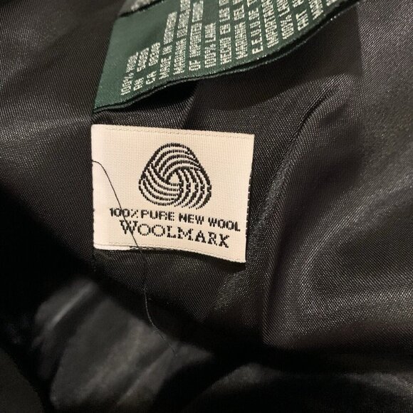 Lauren Ralph Lauren Womens 10 Single Breasted Long Jacket Black Gray Wool Tweed - Picture 15 of 15